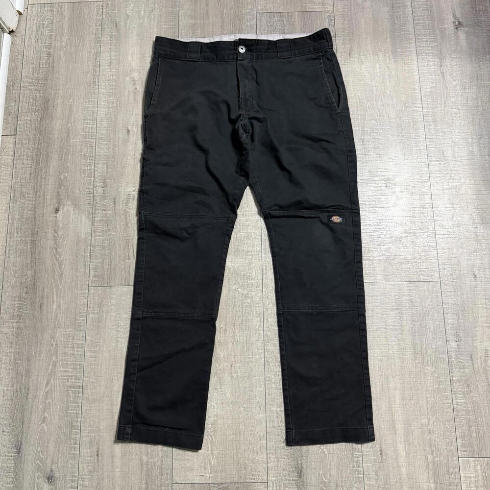 Dickies Pants Black Skinny Straight Workwear Cotton Blend Size Men 32X30 - Picture 3 of 9